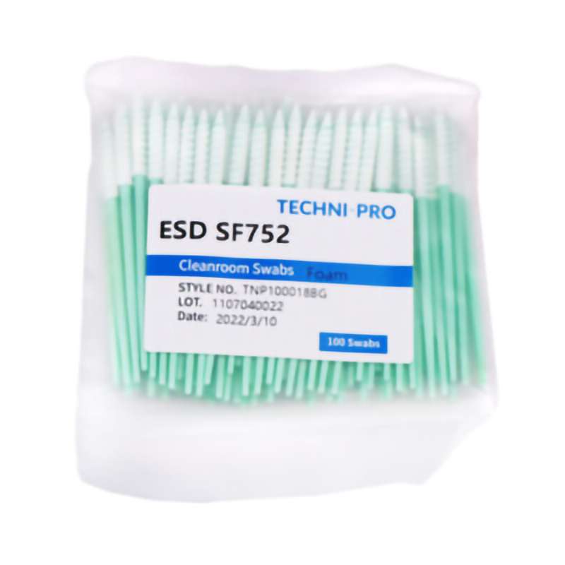 Cleanroom ESD Foam Swab, Static Dissipative Swab Handle, 100/Bg